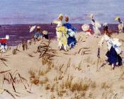 冯检基 亨德里克 克梅雷尔 : Elegant Women On The Beach